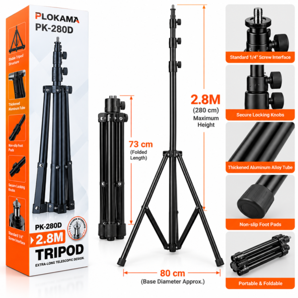 Plokama PK-280D 2.8m professional tripod light stand Pakistan
