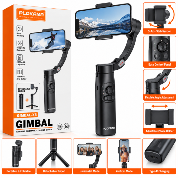 Plokama Gimbal-X5 smartphone gimbal stabilizer